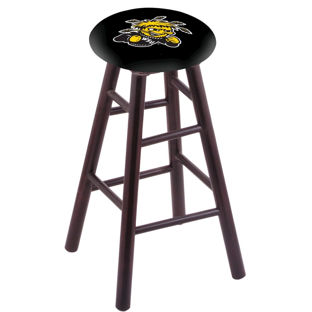 Maple Counter Stool in Dark Cherry Finish with Wichita State Seat