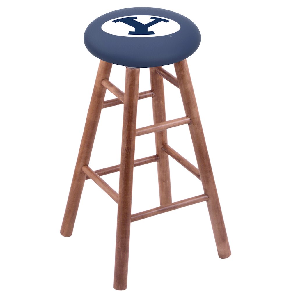 Maple Counter Stool in Medium Finish with Brigham Young Seat