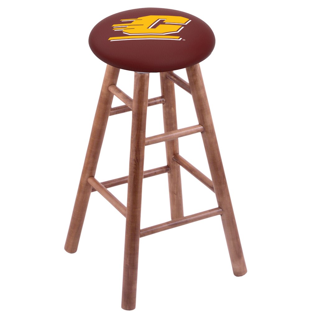 Maple Counter Stool in Medium Finish with Central Michigan Seat