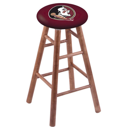 Maple Bar Stool in Medium Finish with Florida State (Head) Seat