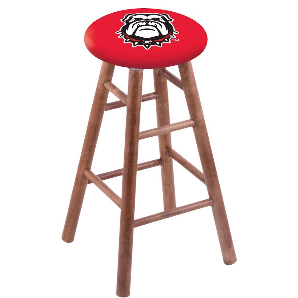 Maple Counter Stool in Medium Finish with Georgia "Bulldog" Seat