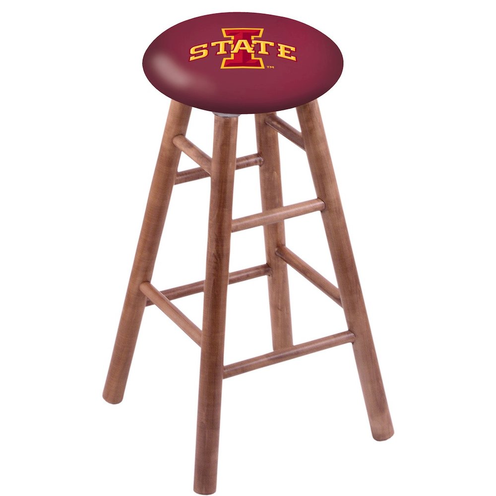 Maple Counter Stool in Medium Finish with Iowa State Seat