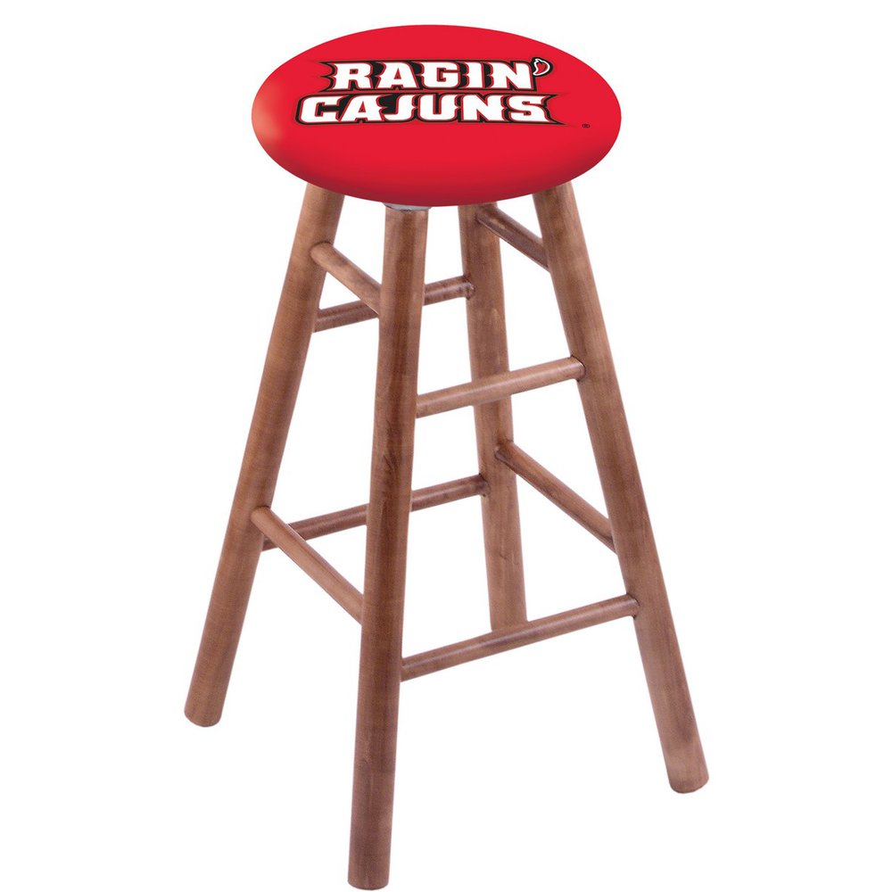 Maple Counter Stool in Medium Finish with Louisiana-Lafayette Seat
