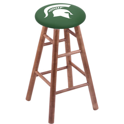 Maple Counter Stool in Medium Finish with Michigan State Seat