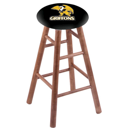 Maple Counter Stool in Medium Finish with Missouri Western State Seat