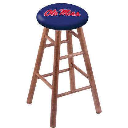 Maple Counter Stool in Medium Finish with Ole' Miss Seat