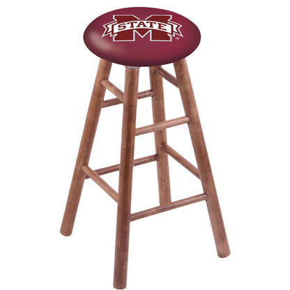 Maple Counter Stool in Medium Finish with Mississippi State Seat