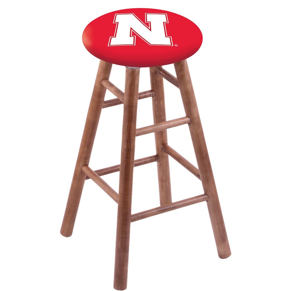 Maple Counter Stool in Medium Finish with Nebraska Seat
