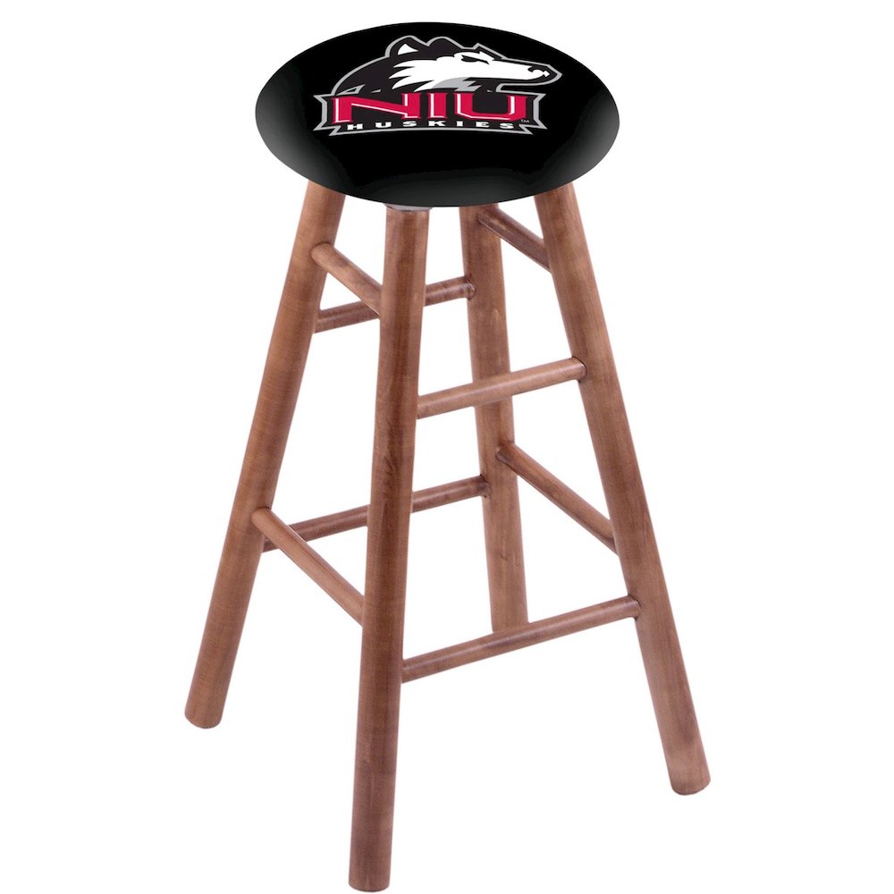 Maple Counter Stool in Medium Finish with Northern Illinois Seat