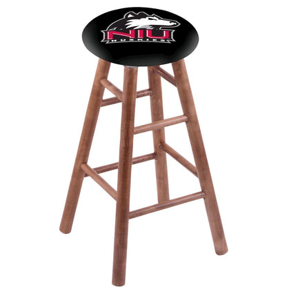 Maple Counter Stool in Medium Finish with Northern Illinois Seat