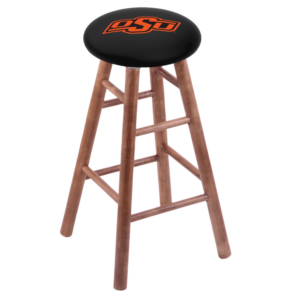Maple Counter Stool in Medium Finish with Oklahoma State Seat