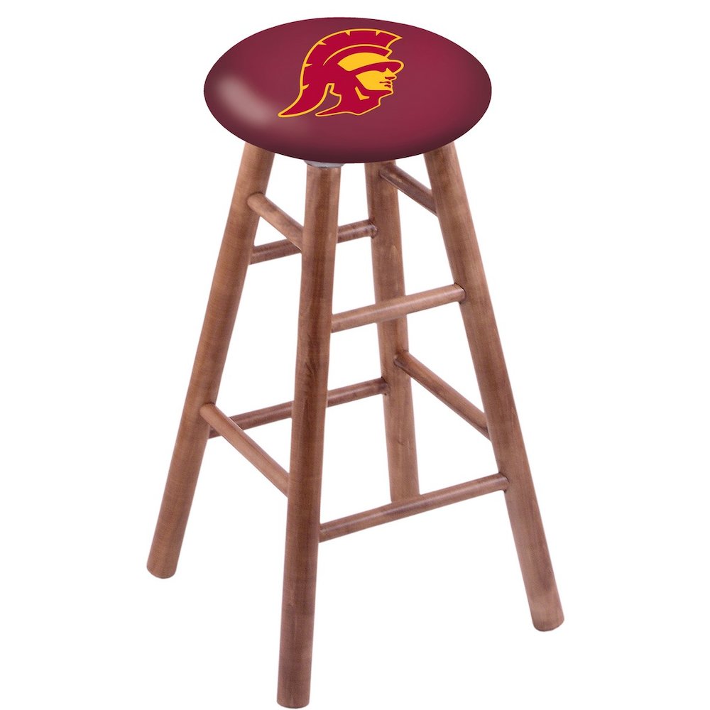 Maple Counter Stool in Medium Finish with USC Trojans Seat