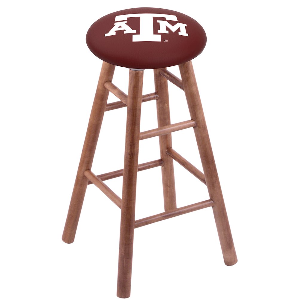 Maple Counter Stool in Medium Finish with Texas A&M Seat