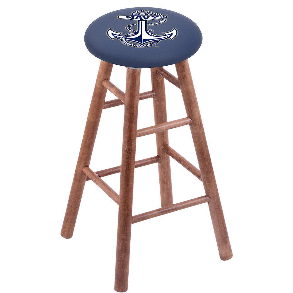 Maple Counter Stool in Medium Finish with US Naval Academy (NAVY) Seat