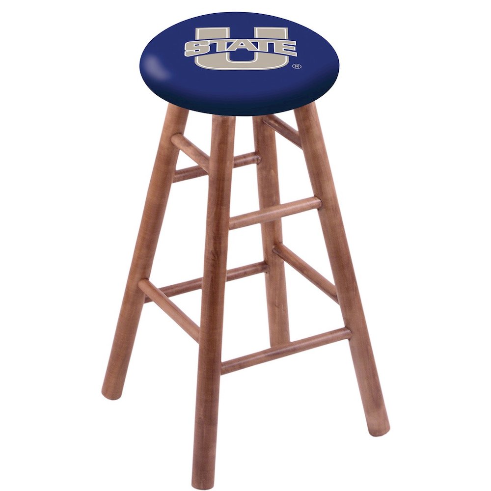 Maple Counter Stool in Medium Finish with Utah State Seat