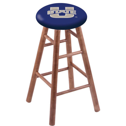 Maple Counter Stool in Medium Finish with Utah State Seat