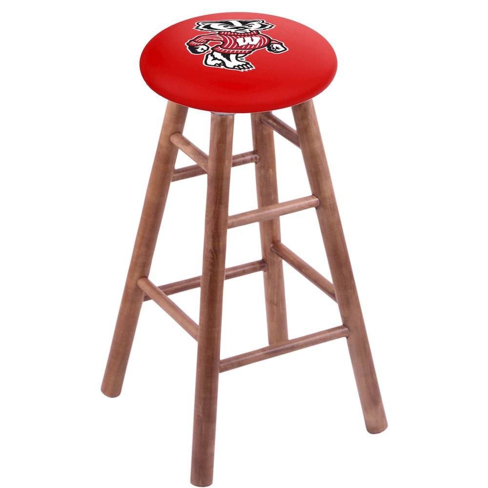 Maple Counter Stool in Medium Finish with Wisconsin "Badger" Seat