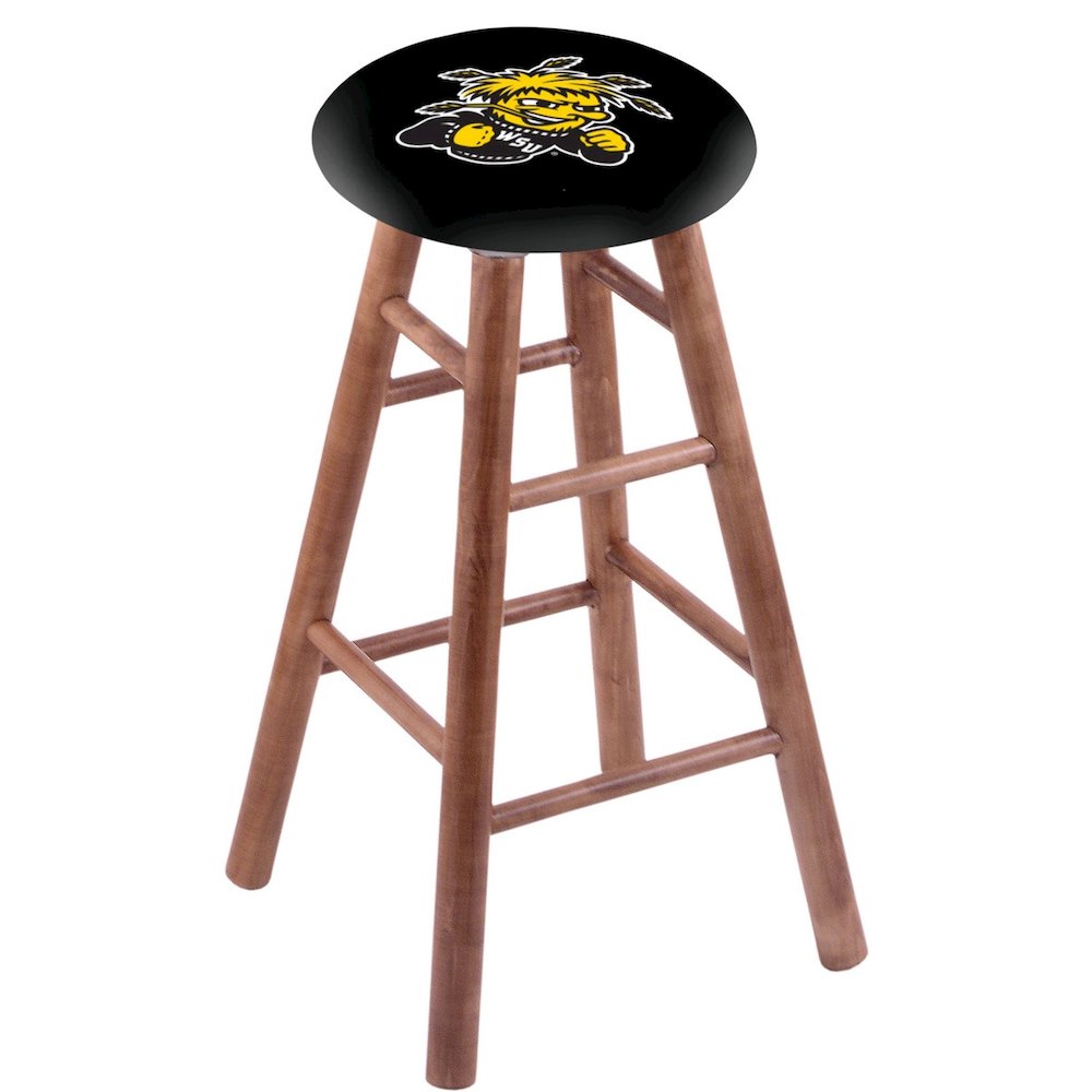 Maple Counter Stool in Medium Finish with Wichita State Seat