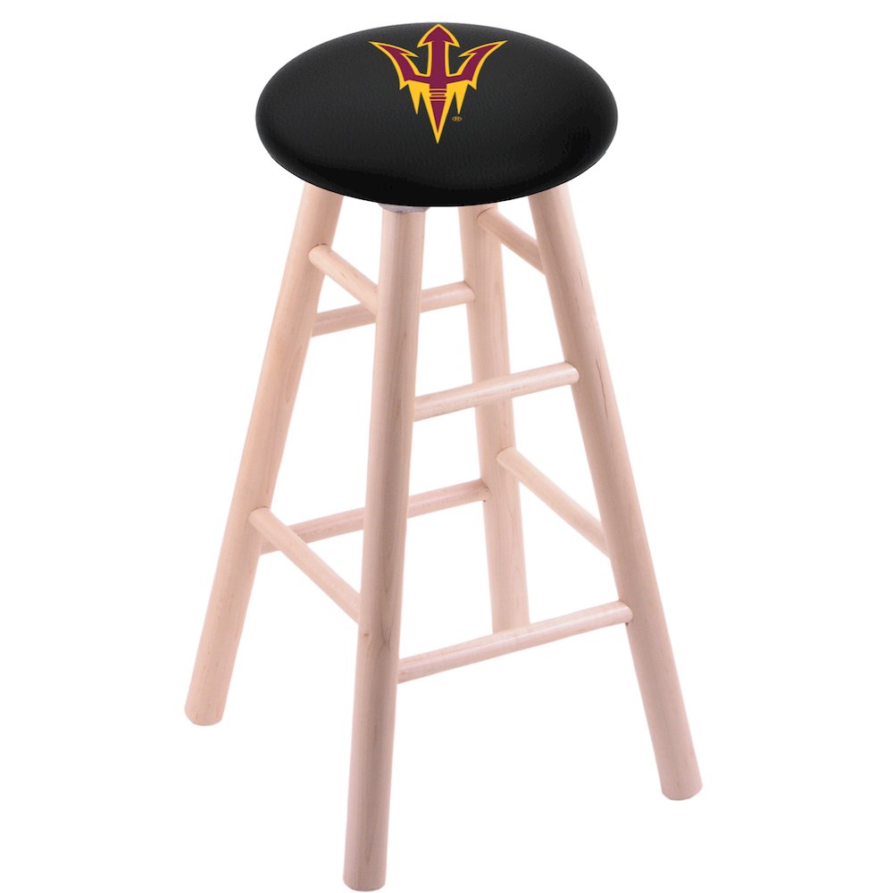 Maple Counter Stool in Natural Finish with Arizona State (Pitchfork) Seat