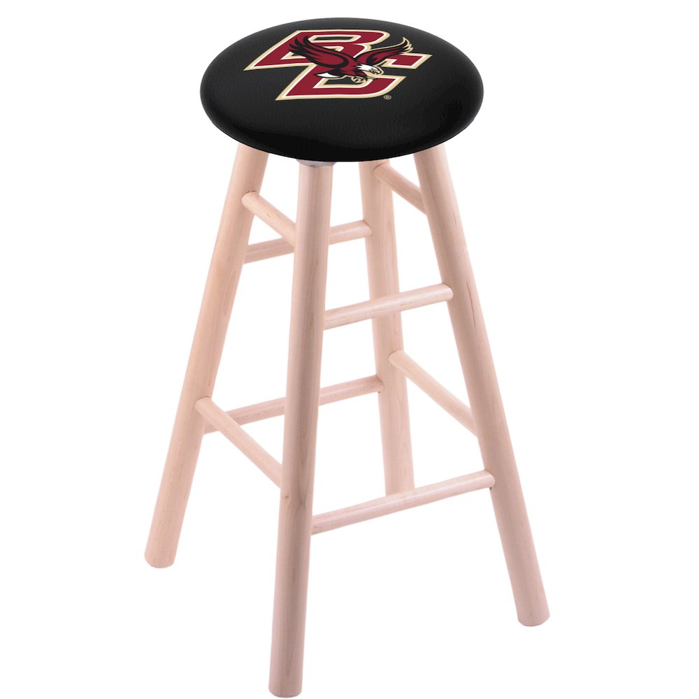 Maple Counter Stool in Natural Finish with Boston College Seat