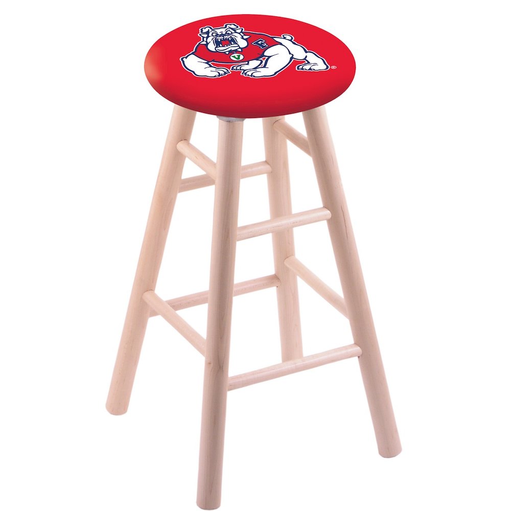 Maple Counter Stool in Natural Finish with Fresno State Seat
