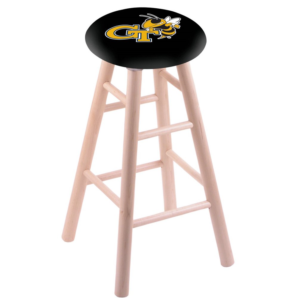 Maple Counter Stool in Natural Finish with Georgia Tech Seat