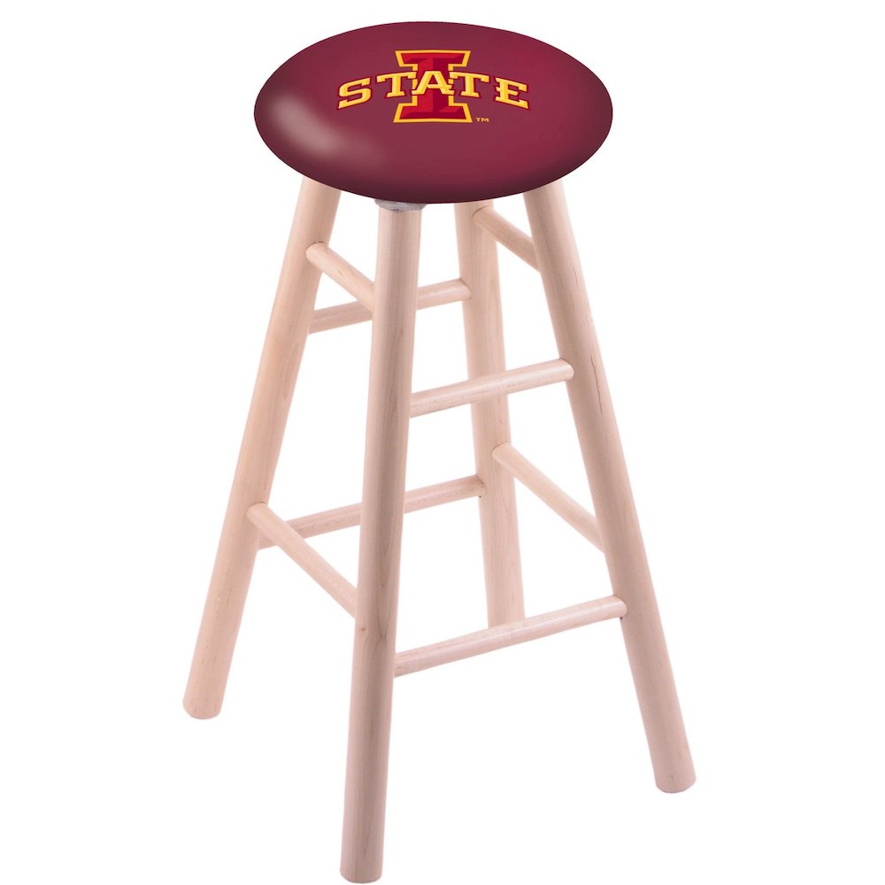Maple Counter Stool in Natural Finish with Iowa State Seat