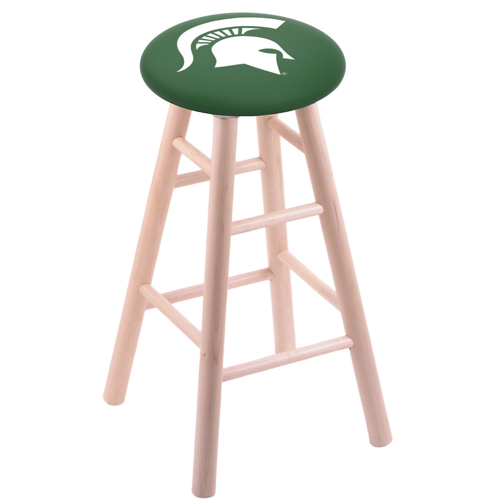 Maple Counter Stool in Natural Finish with Michigan State Seat