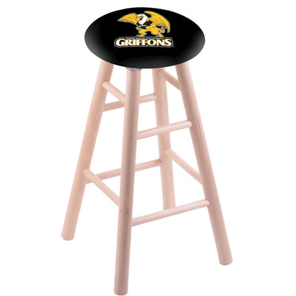 Maple Counter Stool in Natural Finish with Missouri Western State Seat