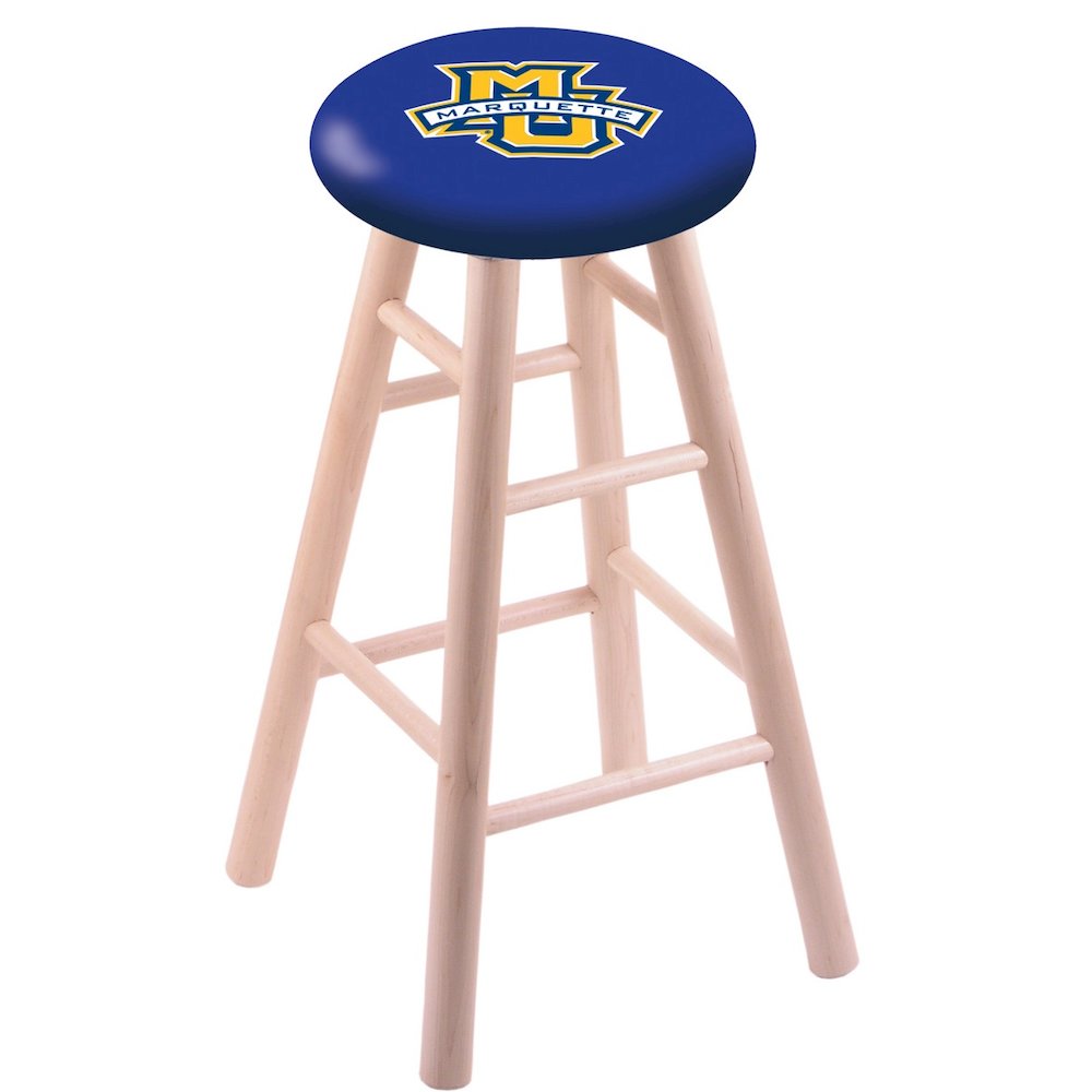 Maple Counter Stool in Natural Finish with Marquette University Seat