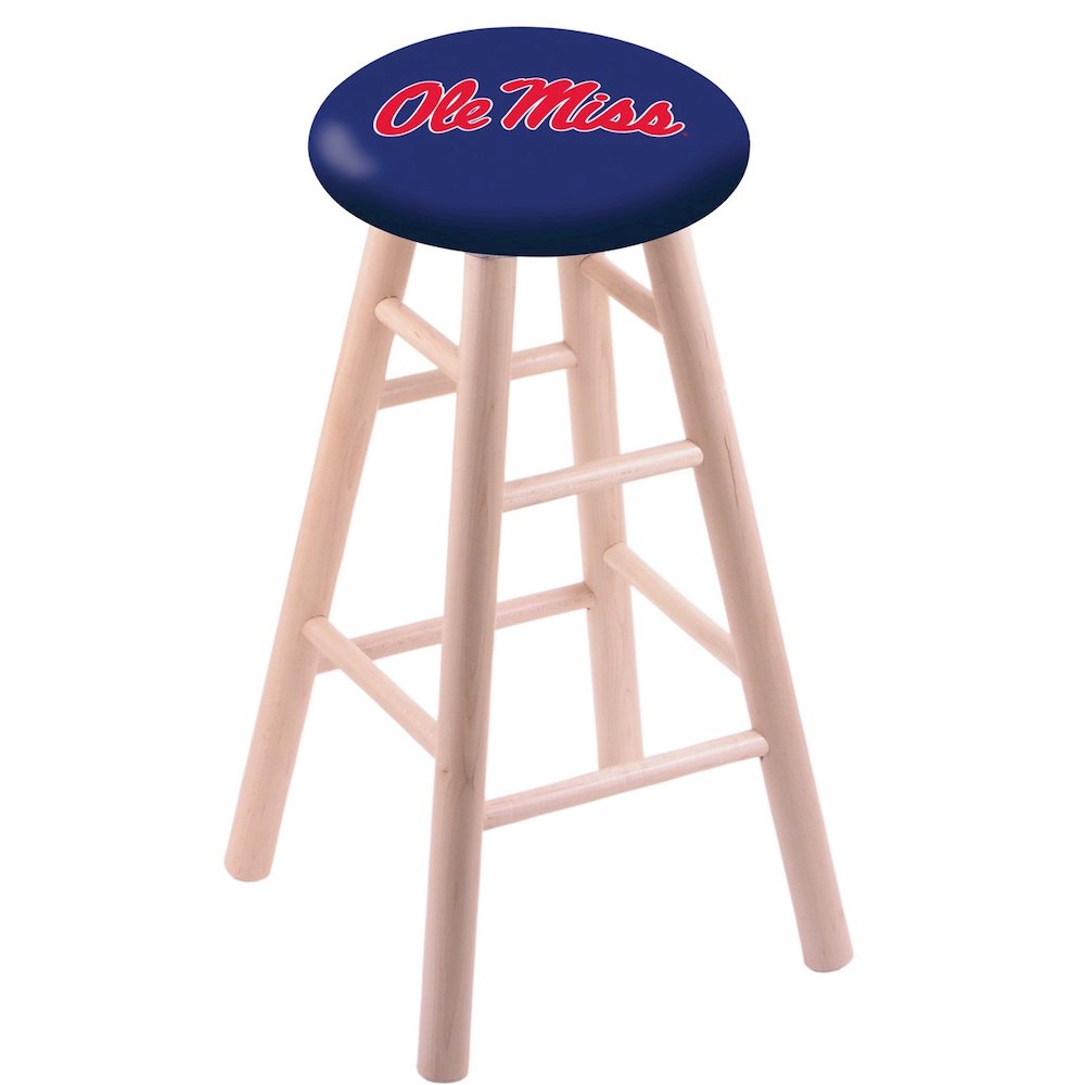 Maple Counter Stool in Natural Finish with Ole' Miss Seat