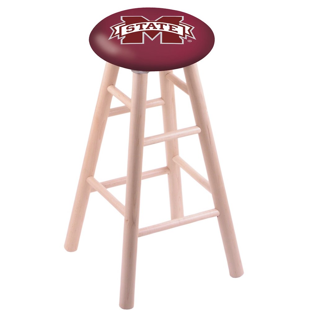 Maple Counter Stool in Natural Finish with Mississippi State Seat