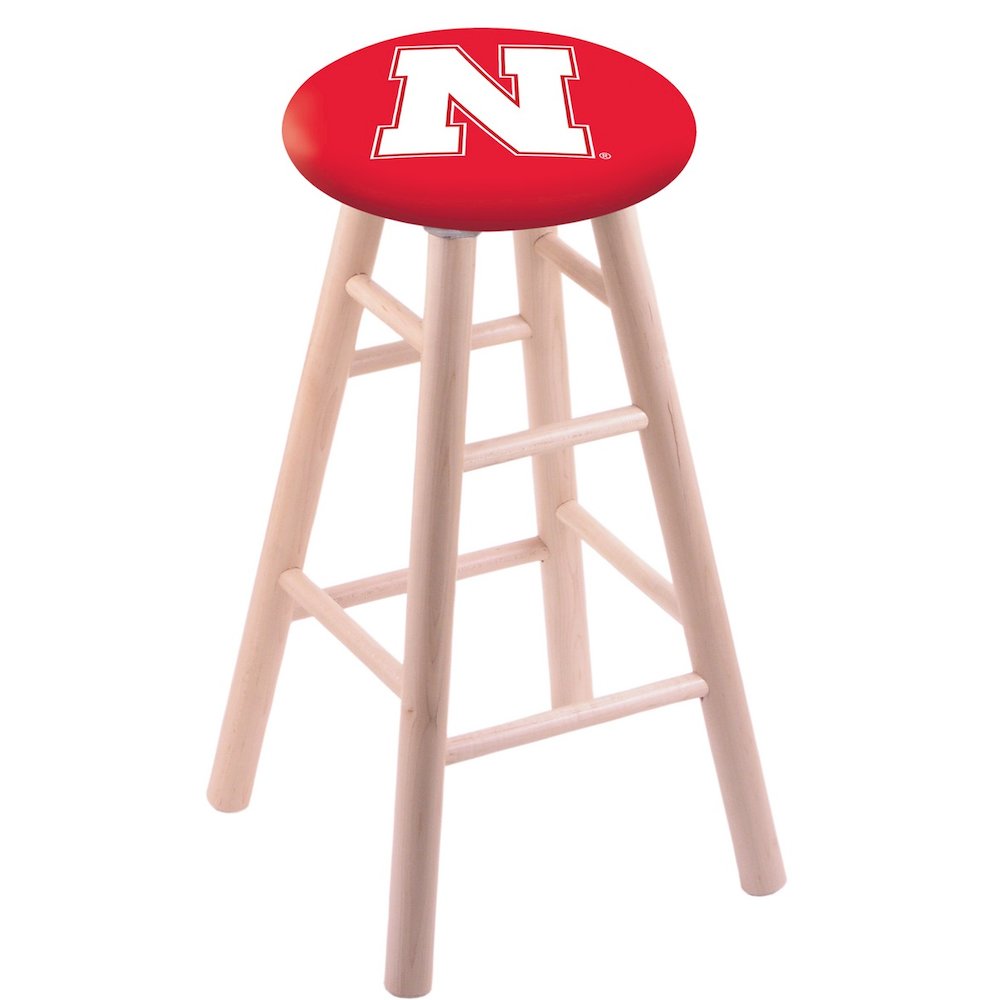 Maple Counter Stool in Natural Finish with Nebraska Seat