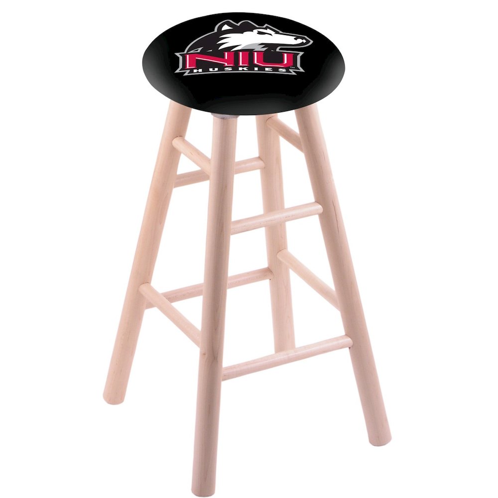 Maple Counter Stool in Natural Finish with Northern Illinois Seat