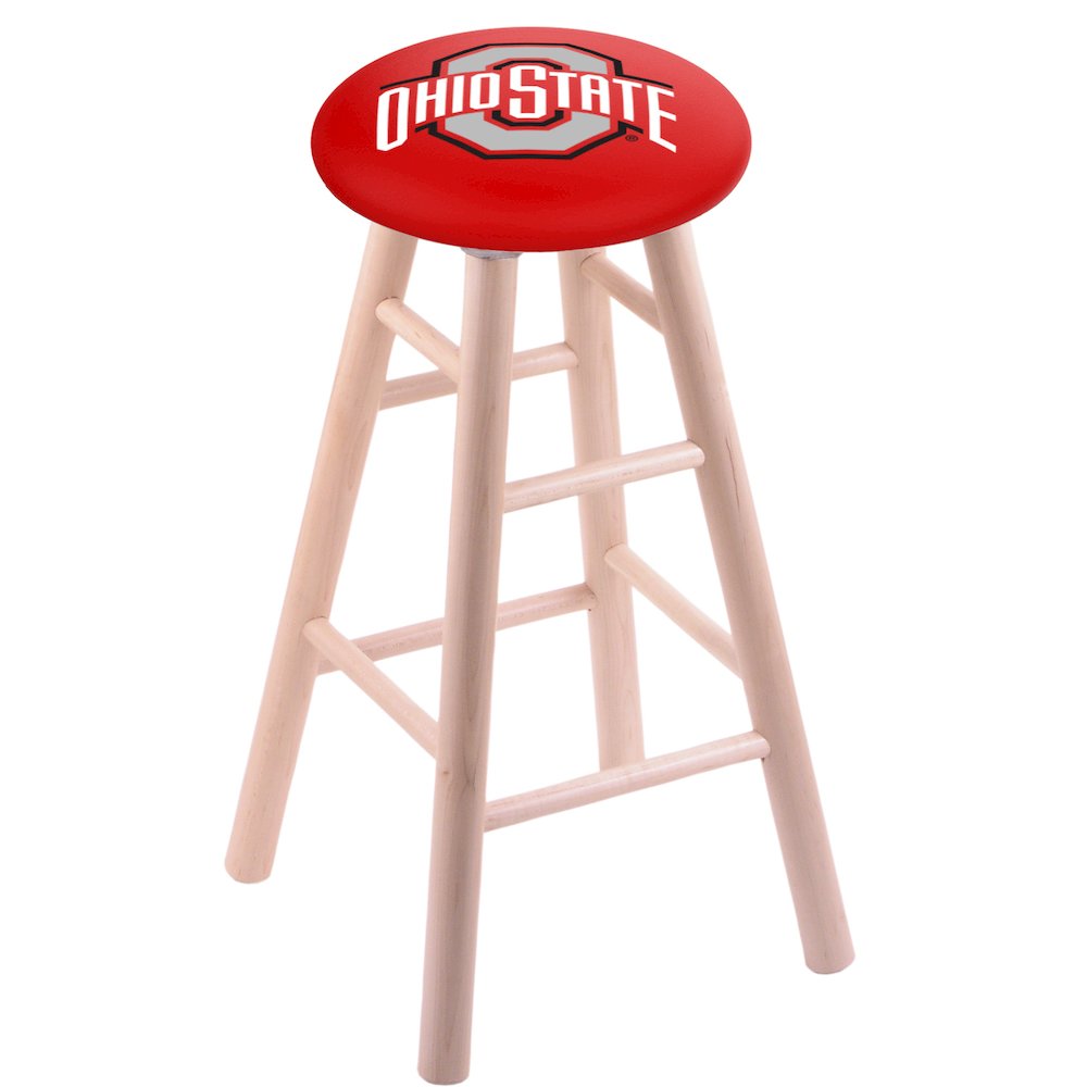 Maple Counter Stool in Natural Finish with Ohio State Seat