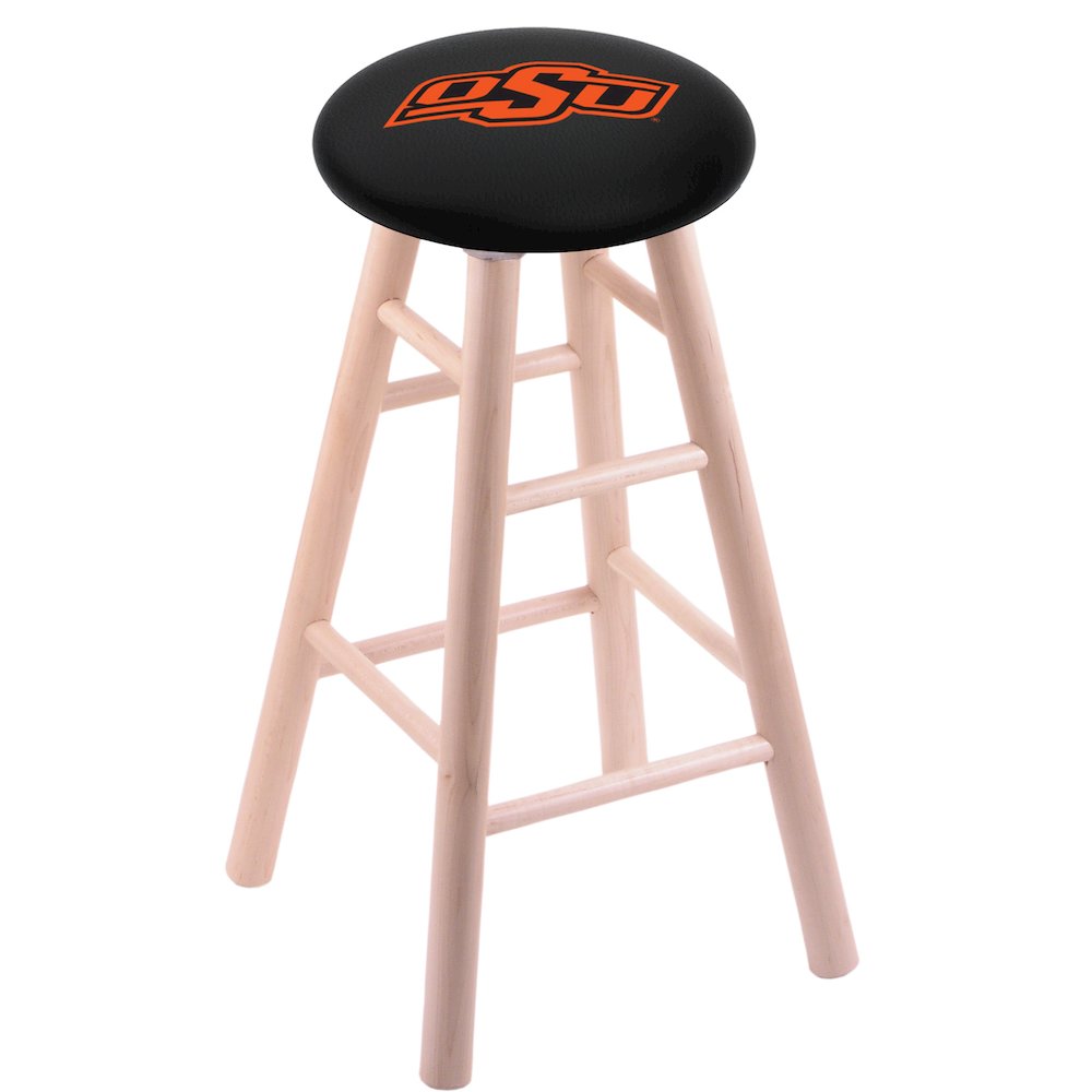 Maple Counter Stool in Natural Finish with Oklahoma State Seat