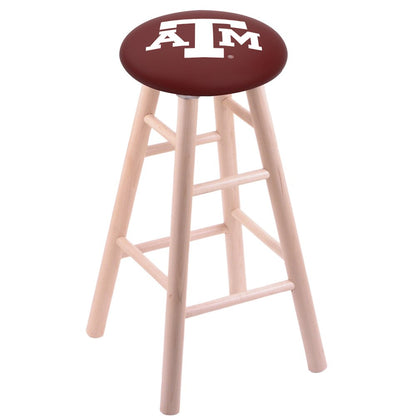 Maple Counter Stool in Natural Finish with Texas A&M Seat