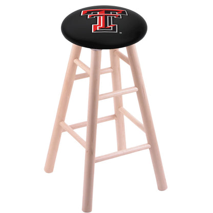 Maple Counter Stool in Natural Finish with Texas Tech Seat