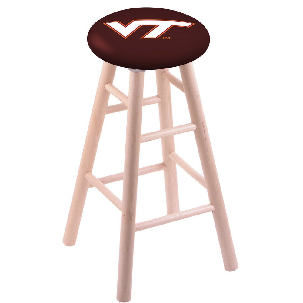 Maple Counter Stool in Natural Finish with Virginia Tech Seat