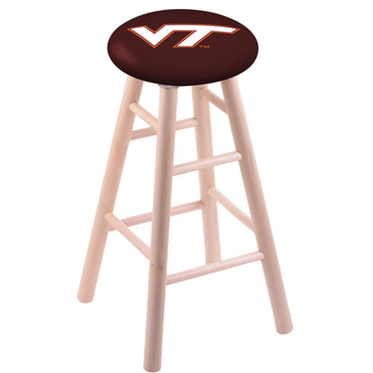 Maple Counter Stool in Natural Finish with Virginia Tech Seat
