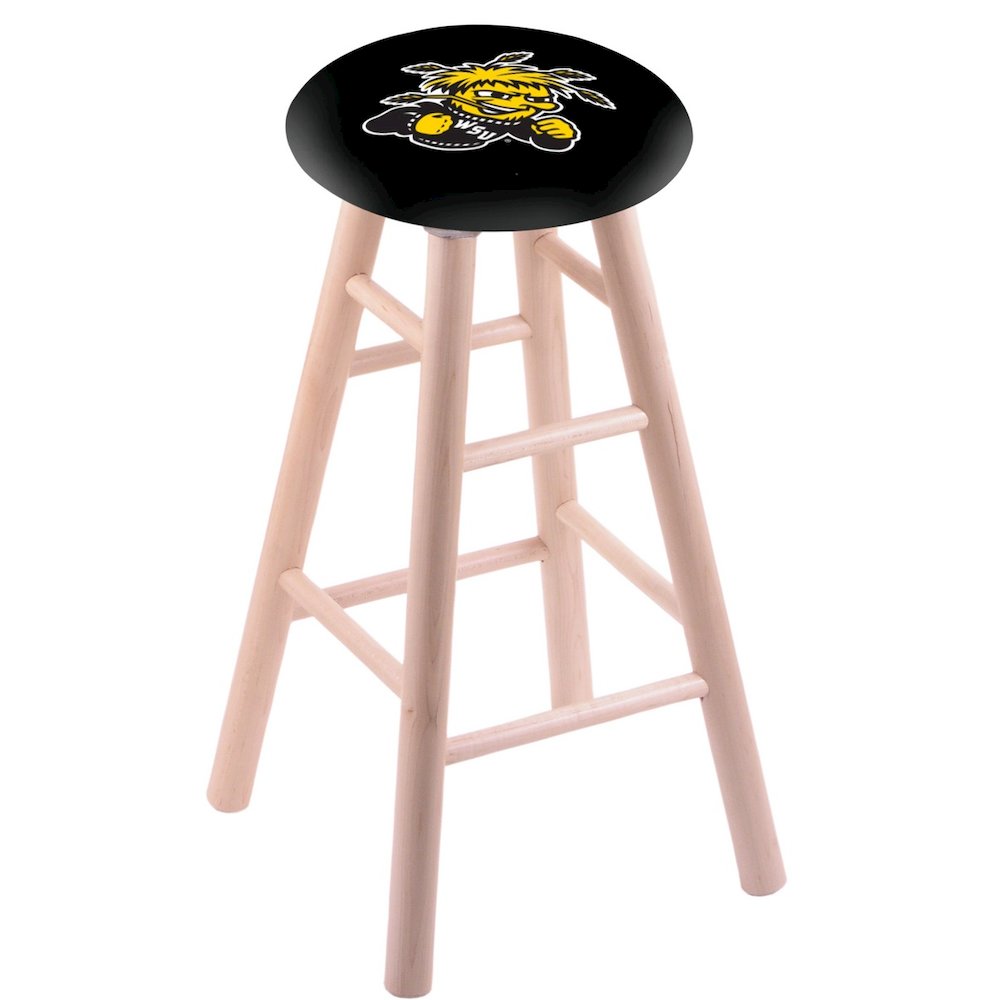 Maple Counter Stool in Natural Finish with Wichita State Seat