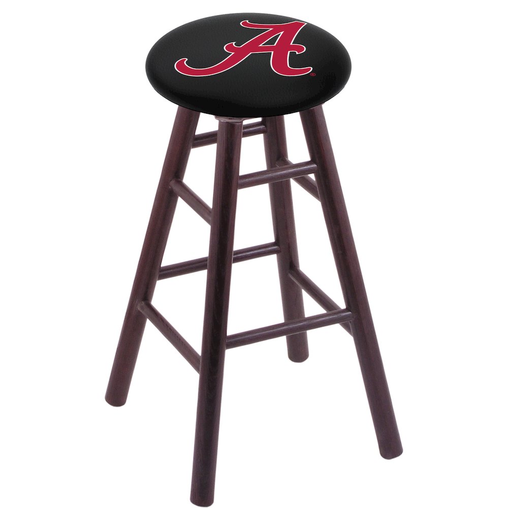 Oak Counter Stool in Dark Cherry Finish with Alabama Seat