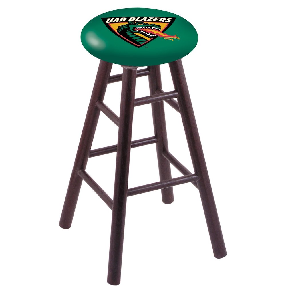 Oak Counter Stool in Dark Cherry Finish with UAB Seat