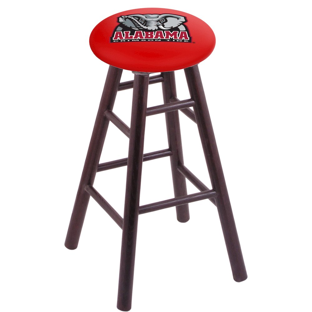 Oak Counter Stool in Dark Cherry Finish with Alabama Seat