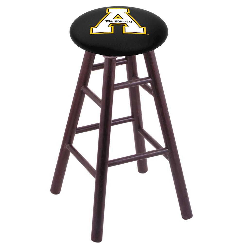 Oak Counter Stool in Dark Cherry Finish with Appalachian State Seat