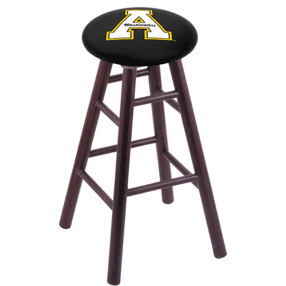 Oak Counter Stool in Dark Cherry Finish with Appalachian State Seat