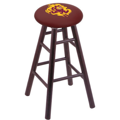 Oak Counter Stool in Dark Cherry Finish with Arizona State (Sparky) Seat
