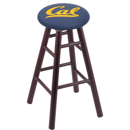 Oak Counter Stool in Dark Cherry Finish with Cal Seat