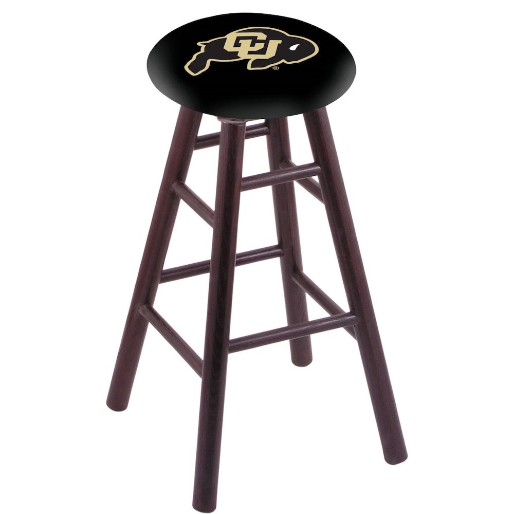 Oak Counter Stool in Dark Cherry Finish with Colorado Seat