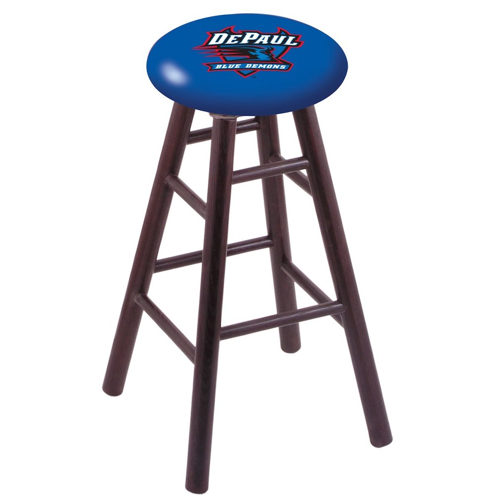 Oak Counter Stool in Dark Cherry Finish with DePaul Seat